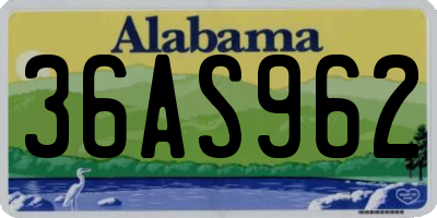 AL license plate 36AS962