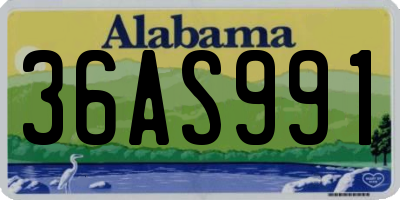 AL license plate 36AS991