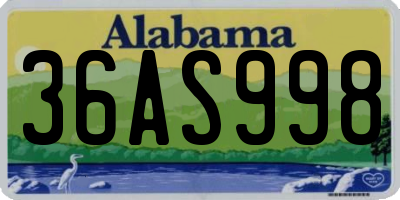 AL license plate 36AS998