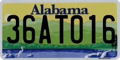 AL license plate 36AT016