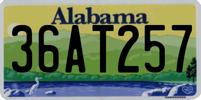 AL license plate 36AT257