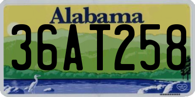 AL license plate 36AT258