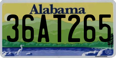 AL license plate 36AT265