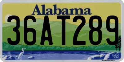 AL license plate 36AT289