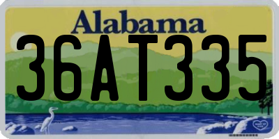 AL license plate 36AT335