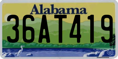 AL license plate 36AT419