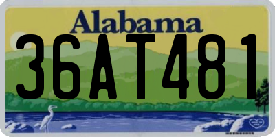 AL license plate 36AT481