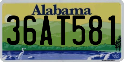AL license plate 36AT581