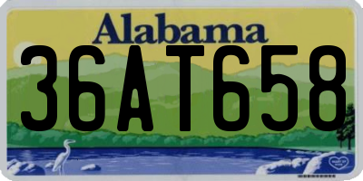 AL license plate 36AT658
