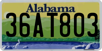 AL license plate 36AT803