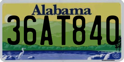 AL license plate 36AT840
