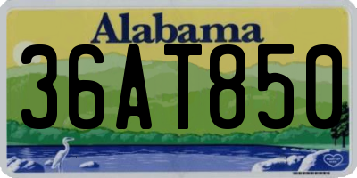 AL license plate 36AT850