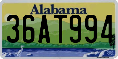 AL license plate 36AT994