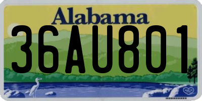 AL license plate 36AU801