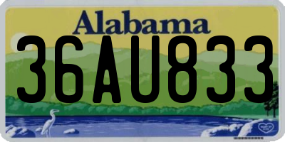 AL license plate 36AU833