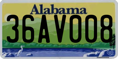 AL license plate 36AV008