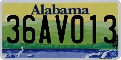 AL license plate 36AV013