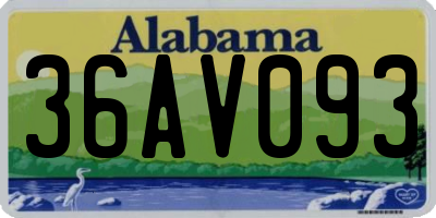 AL license plate 36AV093