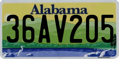 AL license plate 36AV205