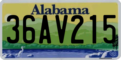 AL license plate 36AV215