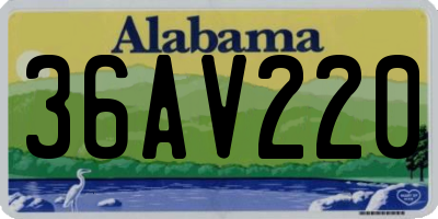 AL license plate 36AV220