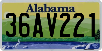AL license plate 36AV221