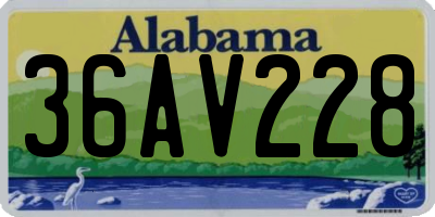 AL license plate 36AV228