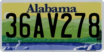 AL license plate 36AV278
