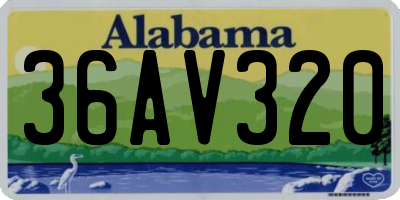 AL license plate 36AV320