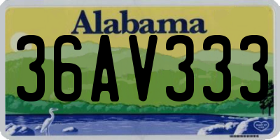 AL license plate 36AV333
