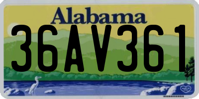 AL license plate 36AV361