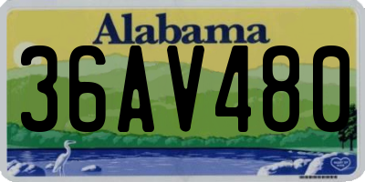 AL license plate 36AV480