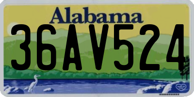 AL license plate 36AV524