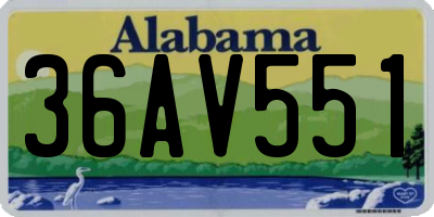 AL license plate 36AV551