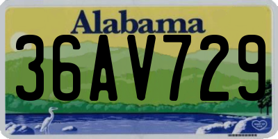 AL license plate 36AV729