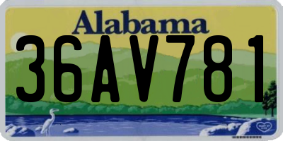 AL license plate 36AV781