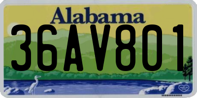 AL license plate 36AV801
