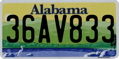 AL license plate 36AV833