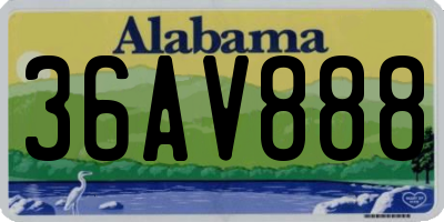 AL license plate 36AV888