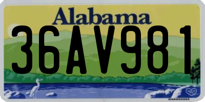AL license plate 36AV981