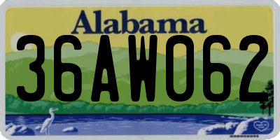 AL license plate 36AW062