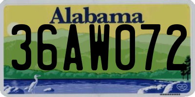 AL license plate 36AW072