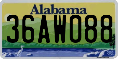 AL license plate 36AW088