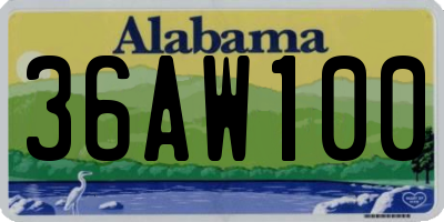 AL license plate 36AW100
