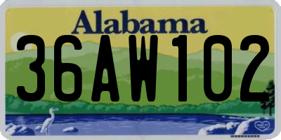 AL license plate 36AW102