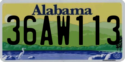 AL license plate 36AW113