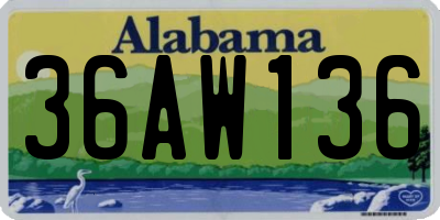 AL license plate 36AW136