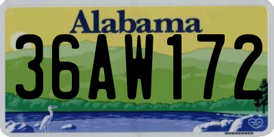 AL license plate 36AW172