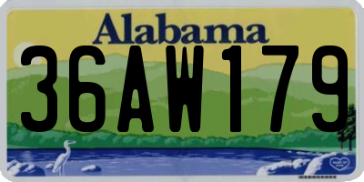AL license plate 36AW179