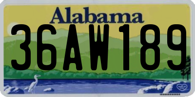 AL license plate 36AW189